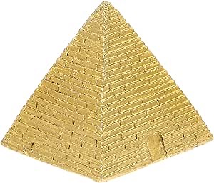 VOSAREA Egyptian Pyramid Statue Mini Resin Pyramid Figurine Sculpture Ancient Egyptian Building Model Egypt Souvenirs for Aquarium Terrarium Zen Sand Table Decor Golden