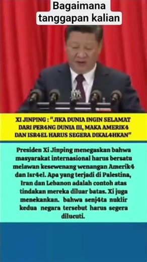 *XI JINPING INGIN AKHIRI PERANG AMERIKA , ISRAEL DAN IRAN* #sejarah #world #politics