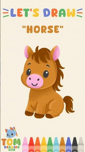 How to Draw a Horse for Kids | Easy & Cute Drawing Tutorial #drawingforkids #howtodraw #kidslearning