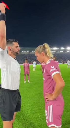 referee shows red card to player #footballmoments #football #soccer #funnyfootball #footballfun