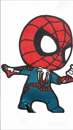 How To Draw Spider-man cute in 4 minutes #spiderman #drawings #art #howtodraw #short