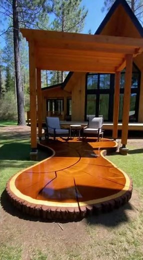 Stunning build process for the live edge wood patios! 😱