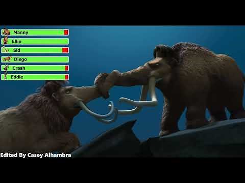Ice Age: The Meltdown (2006) Cliff Scene with healthbars