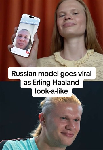 As Norwegian soccer star Erling Haaland shines at the FIFA World Cup 2026, his female lookalike from Russia is making a splash on social media. Model Anastasia Kostromitina has shot to fame on Instagram with videos mimicking Haaland, including one clip that has drawn more than 110 million views. #erlinghaaland #football #soccer #model #lookalike