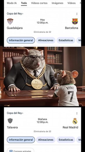 Barcelona vs Guadalajara and Real Madrid vs Talavera