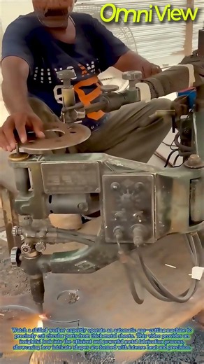 Automatic Gas-Cutting Machine: Precision Metal Circle Fabrication Process #manufacturing