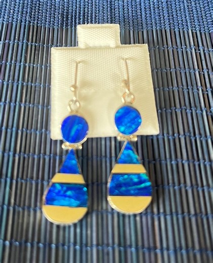 Blue Lab Opal Teardrop Earrings - Etsy