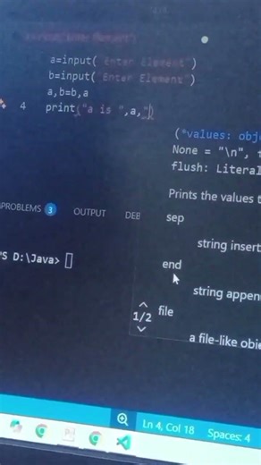Swap two numbers using python 💯🔥 python programming #python #learn #new #shorts #programming #debug