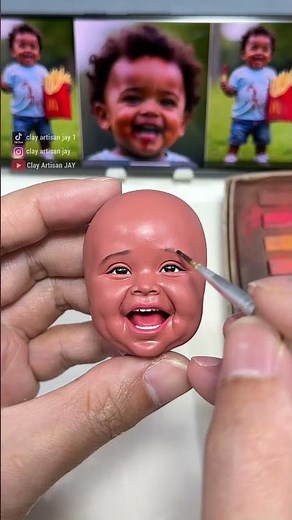 Part 1 ：Sculpting a Cheerful Boy Eating French Fries | Handmade Clay Art