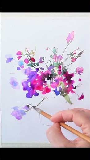 Watercolor Painting - How to Paint a Bouquet of Flowers #sketch #daily #loose