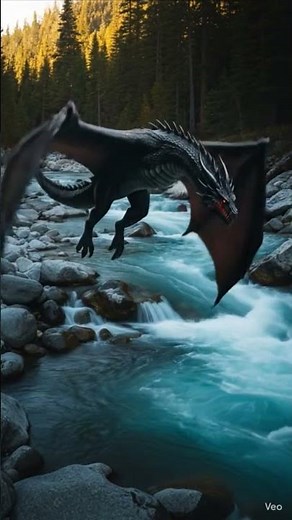 Dragon flying over fast a river #shorts #viral #reels #trending #animals