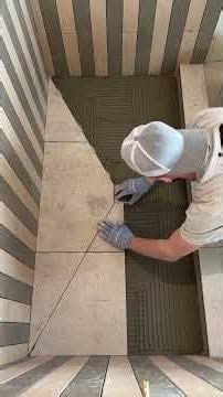How to install tile floor in the shower #work #fyp #construction #tile #asmr