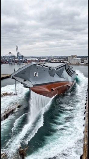 Technical malfunction during aircraft carrier launch causes the ship to unexpectedly capsize - chaos erupts at the dock ⚠️🌊🚢 #navy | US Military Reborn