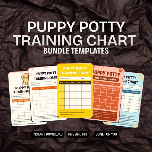 Puppy Potty Training Chart PDF PNG | Dog Toilet Training Tracker | Puppy House Training Schedule | Instant Download - Etsy