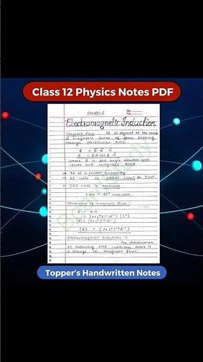 NCERT Class 12 Physics Chapter 06 (Electromagnetic induction) handwritten notes in PDF #shorts