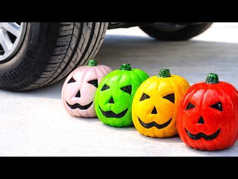 Experiment Car vs Halloween Pumpkins 🎃💥 | Crushing Crunchy & Soft Things by Car! EvE
