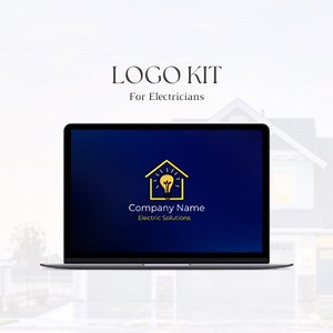 Electrician Logo Kit – Editable Canva Template for Trade Business Branding | DIY Logo Design for Contractors & Handymen - Etsy