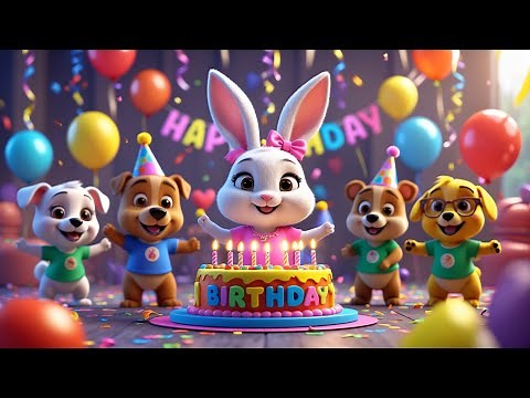 Happy Birthday Bunny – So Cute & Fun!🐰🎂#cutekidsvideo #birthdaypartysong #happybirthday