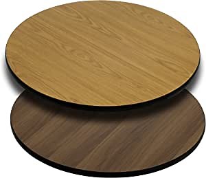 Flash Furniture Glenbrook 24" Round Table Top with Natural or Walnut Reversible Laminate Top