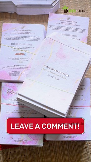 Invitations that grow into plants! 🌱💌 Choose eco-friendly Seed Paper Invitations for your special moments. Shop Now: www.seedballs.in 📞 9629503300 | 9655894545 📧 support@seedballs.in #SeedPaper #SeedPaperInvitation #PlantablePaper #EcoInvites #EcoFriendlyGifts #SustainableCelebrations #EcoWedding #PlantableInvitations #GreenGifting #Seedballs #EcoChoices #NatureFriendly #GoGreen | Seedballs.in