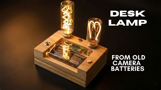 I Built a Desk Lamp from Old Camera Batteries - DIY