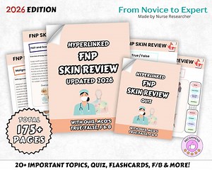 FNP Skin Review Guie & Quiz, 20  Topics, 175  Pages Fnp Health Assessment Study Guide, Family Nurse Practitioner Notes, 2026 Edition - Etsy