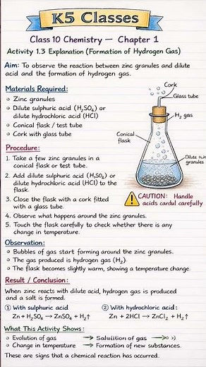 Class 10 Chemistry Activity 1.3 Explained | Hydrogen Gas Experiment Chapter 1 NCERT #hbcse#classxi