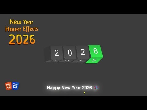 Happy New Year 2026 3D Cube Rotation Animation Using Only HTML & CSS | #newyear2026