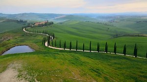 Download Flying Over the Iconic Landscape of Crete Senesi for free