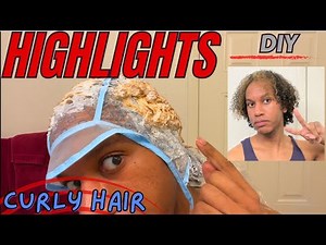 How To DIY Highlights At Home Using CAP | Naturally Curly Hair | Men Edition | ION Blonde 9NN