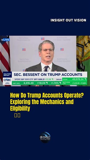 Insight Out Vision on Instagram: "How Do Trump Accounts Operate? Exploring the Mechanics and Eligibility To open a Trump Account, parents file IRS Form 4547 or use the upcoming online portal, launching July 2026. Eligible kids get a custodial IRA with optional annual contributions up to $5,000 from families or $2,500 tax-free from employers. Funds lock until age 18, then convert to traditional IRAs. This process draws from IRA frameworks but innovates with government seeding for newborns. Views 