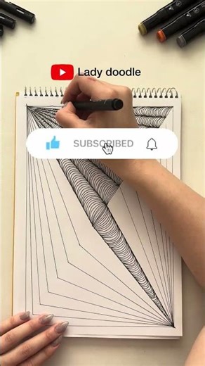 Converging Echo Lines | Mesmerizing Geometric Line Art #shorts #doodle #art