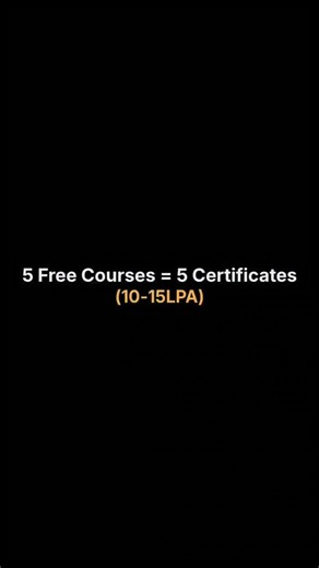 Coding | Programming | HTML | CSS on Instagram: "Comment “FREE” and I’ll send links 📩 Note: All courses are paid😭 5 Free Courses = 5 Certificates🔥 Save this Reel 🔖 Follow @coders_section for free tech resources 🚀 free coding courses, free certificates online, free programming courses, free certificates for resume, coding certifications free, free tech courses 2026, learn coding free, free courses with certificates, resume boosting certificates, computer science free courses, coders section 