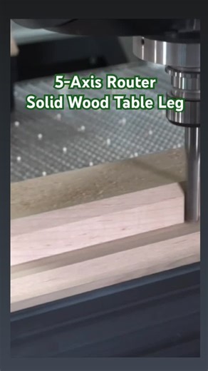 Solid Wood Table Leg with the CR Onsrud 5-Axis C-Series CNC Router. Made in America. Made in North Carolina. #furnituremanufacturing #woodcarving #woodcnc #woodworking #cncrouter | C.R. Onsrud Inc.