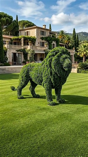 Majestic Lion Topiary Transformation 🦁🌿 | From Steel Frame to Living Sculpture.