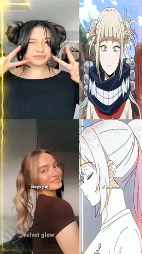 Anime Girl Hairstyle on TWO Girls! 🎀 Kawaii Tutorial #shorts