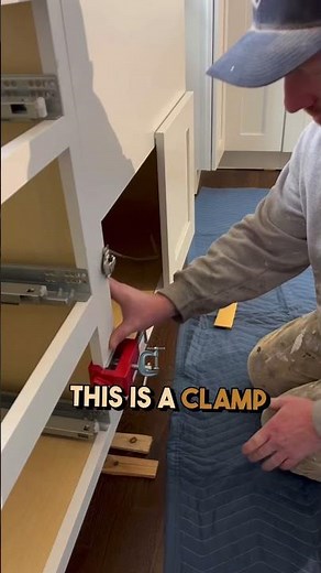 Kitchen Cabinet Install: How to Use a cabinet clamp #constructiontips #construction #remodel #diy