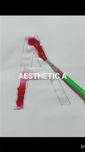 Aesthetic Letter A Drawing in Red Paint