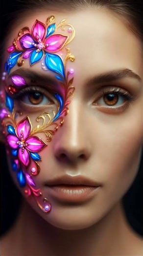 Magical Neon Floral Makeup for True Romance ✨