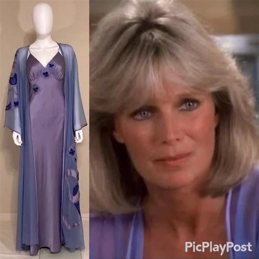 My Collection: Periwinkle and lavender satin and chiffon negligee with embroidered satin pansy and ribbon appliqués designed by Nolan Miller and worn by Linda Evans on Dynasty. . . . #nolanmiller #lindaevans krystlecarrington #dynasty costume collector vintage couture instadaily 80sfashion glamour oldhollywoodglam instamood fashion fashionblogger fashion hollywood filmcostume oldhollywoodglamour fashioninfilm insta style instagood instafashion follow instastyle fashiongram glam fashiondesigner o
