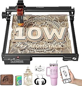 Amazon.com: ATOMSTACK A10 PRO V2 Laser Engraver, 10000mW Output Power Laser Cutter, Laser Class 4, 400 * 400mm Working Area and 400mm/s High Speed, Laser Engraving Machine for Wood and Metal (A10 Pro V2)