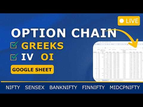Option Chain in Google Sheets with Greeks, Open Interest & IV ✅ Using Free Upstox API