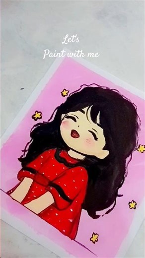 Dreamy Chibi Girl ✨💗 Easy Aesthetic Drawing #Shorts