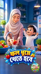ফল ধুয়ে খেতে হবে | #kidscartoon #healthyhabits #kidseducation #goodhabits , #cartoon