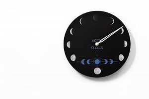 Moon Phase Wall Clock - Lunar Cycle - Round Black - Moon Phase Tracker - Lunar Phase Clock - Full Moon - Boho Style - Optional RGB LED 5V