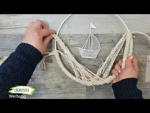 DIY - Drahtkranz als Fensterdeko im MARITIM Styl einfach selber gestalten | Anleitung für Anfänger