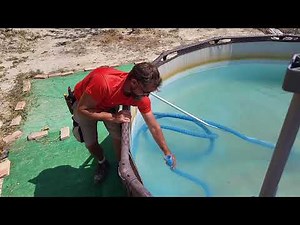 How to Clean a Pool Without a Pump or Filter in Very Dirty Plastic Pools and "Beware of Chlorine"