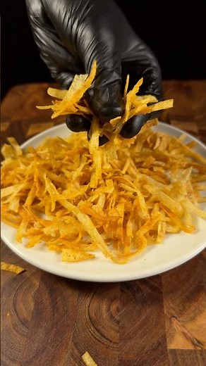 Ultra Thin Crispy Fries ASMR 🍟 | Satisfying Potato Cutting & Frying