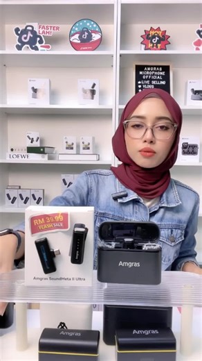 Amgras SoundMeta V Ultra Button Type Wireless Lavalier Microphone With Active Noise Cancelling Dual-Channel Recording LCD