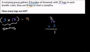 Solving multi-step problems (multiplication): firewood